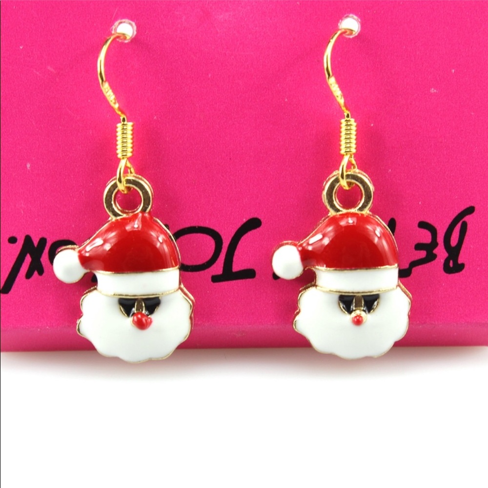 Betsey Johnson Vintage Santa Earrings